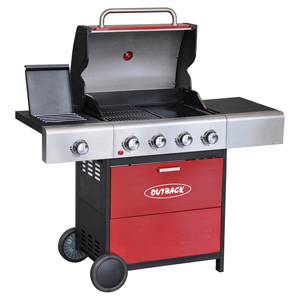 Outback Meteor Red 4 Burner Gas Barbecue